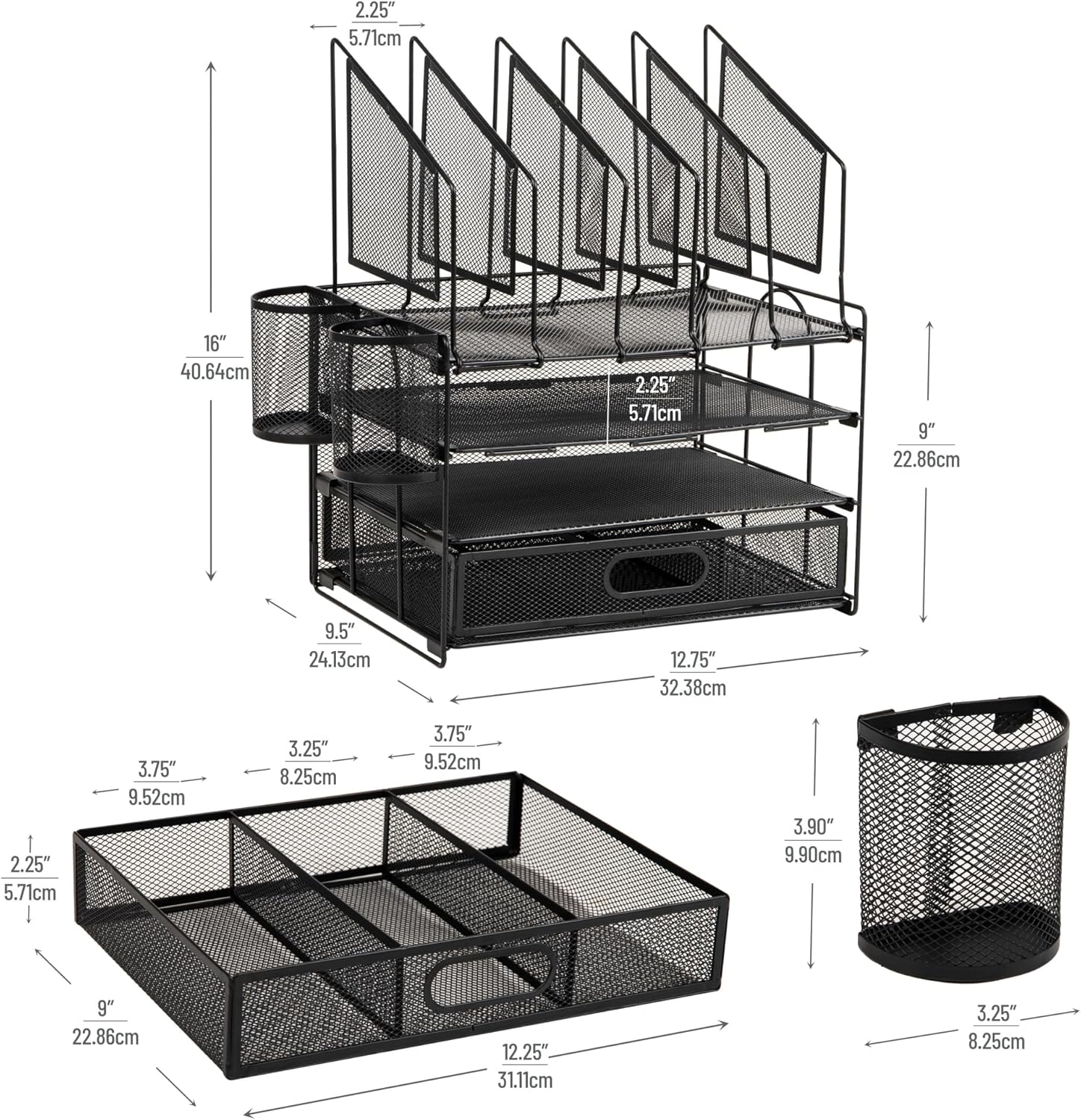 Premium Bamboo Desk Organizer