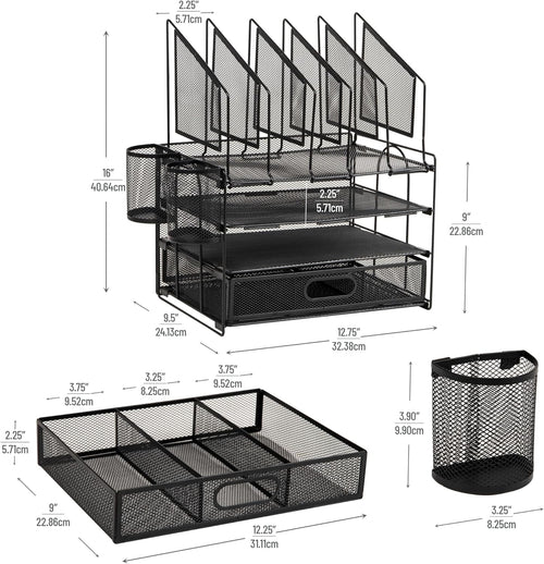 Premium Bamboo Desk Organizer